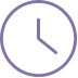Purple clock icon representing business hours and design center availability in Schaumburg