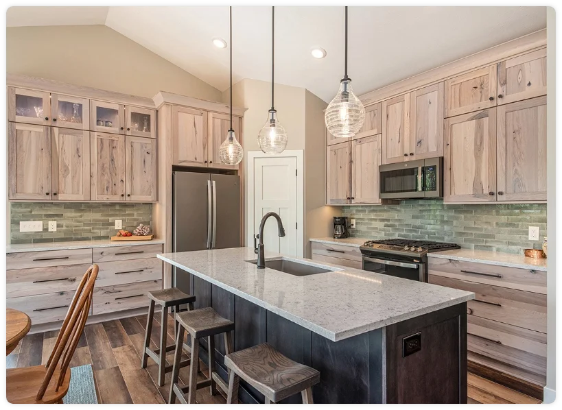 Modern open-concept kitchen remodel in Schaumburg IL by DreamMaker