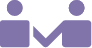 Two stylized figures representing a meeting, illustrating DreamMaker Bath & Kitchen’s consultation process in St. George